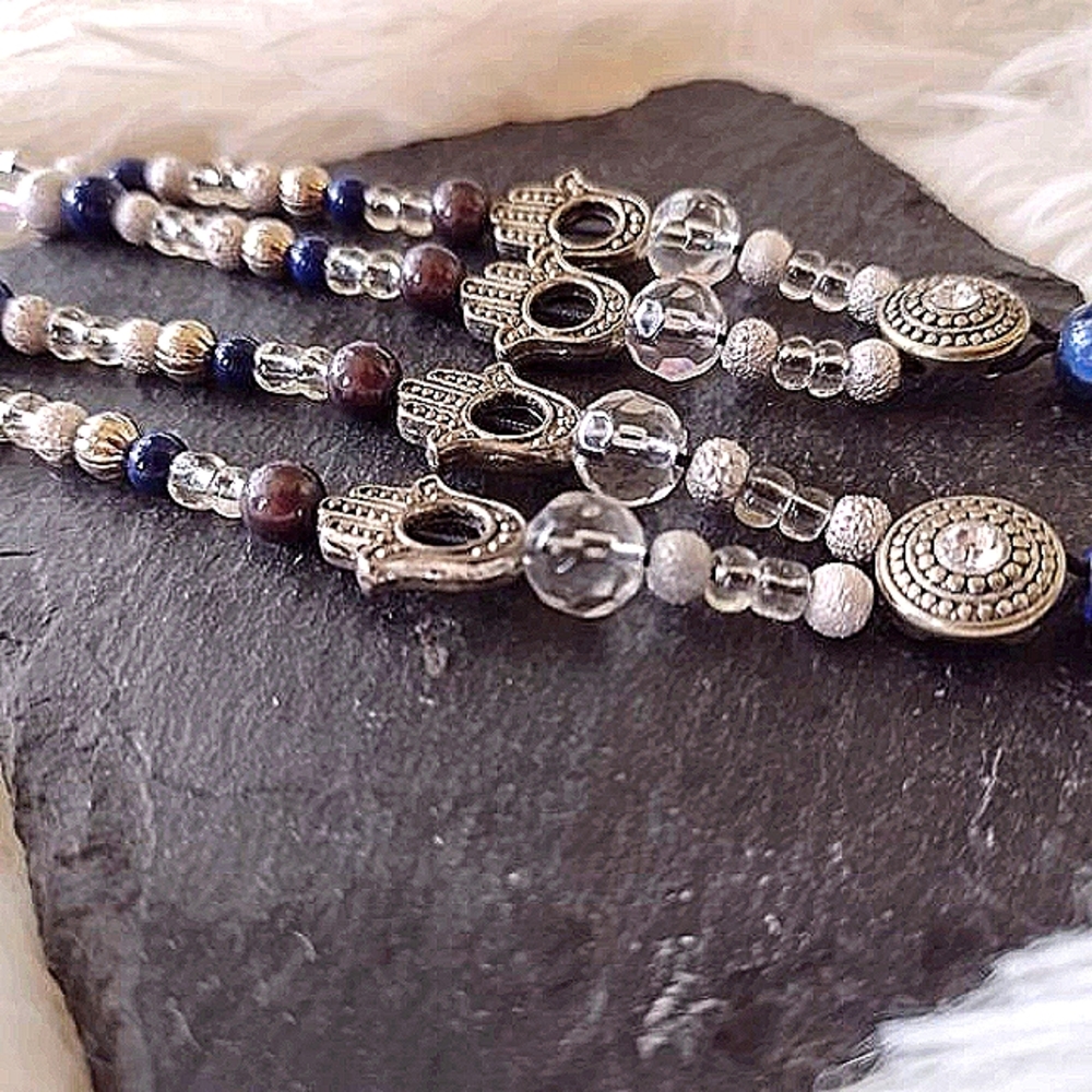 A set of 2 handmade barefoot sandal anklet toe ring
